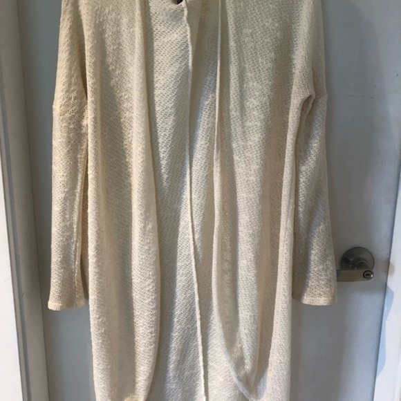 White Long Knit Cardigan - Picture 1 of 2